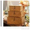 Storage Bags 3pcs Seagrass Basket Desktop Organizer Box Sundry Toy Case Woven With Lid