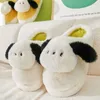 Tofflor Kawaii Pochacco Cotton Girls Heart Cartoon Anime Home Tjock Bottom Plush Par Models stora öronkor Mjukbröd