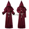 Theme Costume Medieval Monk Costume Halloween Party Wizard Priest Cosplay Costume Death Fancy Dress Robe Props x1010