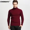 Suéteres de mujer COODRONY invierno grueso cálido suéter de cachemira hombres cuello alto suéteres para hombre Slim Fit Jersey hombres clásico prendas de punto de lana Pull Homme 231009