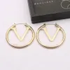 Mode Lagen Goud Zilver Oorbellen Letters Dangle Drop Hoop Earring Oorstekers Voor Dames Meisjes Bruiloft Jewelr Designer Stud 240N