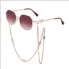 Gafas de sol KAPELUS Anti Drop Chain Lanyard Irregular Mujer Metálico Hexagonal Gafas de lujo Collar Sombrilla Espejo