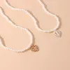 Kedjor Retro Girl Hollow Love Cross Pendant Pearl Necklace Chocker CLAVICLE CHAIN ​​Fashion Jewelry for Women Pärlor