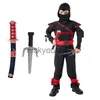 Tema kostüm kırmızı ninja kostüm erkek cadılar bayramı