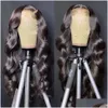 Human Hair Wigs Remy Baby Hair Pre Plucked Body Wave Lace Front Wig 13X4 Hd Transparent Frontal Preplucked Closure Brazilian Human Hai Dhcml