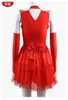 Tema traje halloween mary vermelho fantasma vestido de noiva horror morto zumbi cosplay traje mulher festa de halloween vermelho cosplay vestido x1010