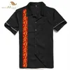 SISHION Летняя хлопковая черная мужская рубашка ST109 с коротким рукавом в стиле рокабилли, панк, винтажная рубашка для боулинга, большие размеры, повседневные мужские рубашки222F