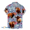 Camicie casual da uomo Mucca hawaiana per uomo Donna Camicia Flower Farm abbottonata manica corta da uomo Aloha