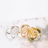 Min 1pc Gold Silver Rose Gold Plated Tree Ring Unique Design Tree of Life Ring Round Tree Pattern Ring JZ1012614