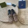 Mules skórzany pantofel 100% prawdziwy designer skórzany mułów luksusowe kobiety mężczyźni Jacquard skórzana pantofel jumbo płasko -płaski boder