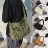 Akşam çantaları harajuku büyük kapasiteli kadın çanta çoklu cepleri tuval genç okulu omuz kadınlar haberci crossbody cüzdan