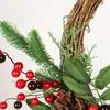 Christmas Decorations Christmas Rattan Wreath Pine Natural Branches Berries Pine Cones Christmas Wreath Supplies Home Door Decoration For Year's 231010