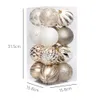 Christmas Decorations Ornaments Christmas Ball 16pcs 8cm Christmas Ball Set Hanging Ornaments Light Champagne Painted Party 231009