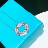 TIFF NECKLACE Designer الأزياء الفاخرة المجوهرات S925 Sterling Silver Roman Numeral Full Diamond Round Cake Cake Chain Double T Necklace High Edition Jewelry