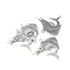 Pendentif Colliers 5pcs Tibétain Silver Swordfish Charms pour collier porte-clés porte-clés faisant trouver des hommes bijoux cadeau 50 56mm