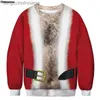 Kadın Sweaters Erkek Kadın Yenilik Çirkin Noel Kazak Kazak Yapışkan Noel Jumper Tops3d Komik Baskılı Tatil Partisi Crewneck Sweatshirtl231010