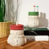 Tazas Muñeco de nieve Tarro de vela Molde de silicona de hormigón Recipientes para velas hechos a mano Molde de jesmonita Caja de almacenamiento de cemento Molde Decoración del hogar de Navidad 231009