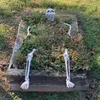 Decorações de Natal Estacas de esqueleto realistas Decorações de Halloween Assustador Crânio Esqueleto Osso de mão para quintal Estaca de gramado Jardim Cemitério decoração de casa 231009