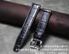 Bracelets de montre Double face motif Crocodile ceinture en cuir de veau noir bracelets de montre boucle ardillon bracelet en cuir 20mm 22mm oreille à dégagement rapide