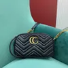 Original Leather Women's Marmont Wave Pattern Camera Fashionable Casual Shoulder Crossbody Bag Stores Are 95% Off Clearance Wholesale