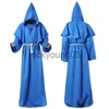 Costume à thème Costume de magicien d'Halloween Cosplay Robe à capuche médiévale Costume de moine Robes de frère Costume de prêtre Vêtements anciens Costume chrétien x1010 x1011