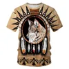 QNPQYX NYHET HERRENS STREETWEAR 3D T-shirt Casual rolig tee-skjorta Kort ärmtryck Animal Summer Fashion Tops Tees Indian Style2872