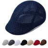 Fashion Summer Unisex Baseball Cap Men Women Sun Mesh Beret Cap Newsboy Golf Cabbie Flat Peaked Hat Casquette Breathable Berets253u