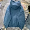 Kobiety jesienne płaszcz zimowy Słodki z kapturem druk harajuku luźne kieszonkowe bluzy flanel flanel flanelowa żeńska bluza CYG23101007-5