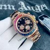 Ruoli Designer Orologi Orologio da uomo Uomo Moissanite Orologi da polso Business Rainbow Taglia 41mm Cinturino in gomma in acciaio inossidabile Zaffiro cy