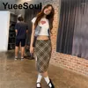 Skirts Y2K Vintage Long Skirt Printed Chic Elegant Women's 2023 Summer Fashion Casual Daily Streetwear Female Clothing