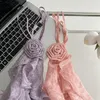 Kadın Tankları Fransızca Şık Tatlı Camis Kadınlar İçin Yüce Yaz Günlük Kolsuz 3d Çiçek Hault Femme Croset Mahsul Tank Tops Kamisoles