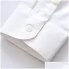 Chemises habillées pour hommes Mens Classic Bee Broderie Standard-Fit Bouton Up Casual Blouse Tops Ered Business Chemises à manches longues Drop D Dhq1K