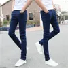 Jeans pour hommes été Stretch droit mode coréenne coupe ajustée petit pied serré Baggy pour hommes taille élastique Denim pantalon 231009