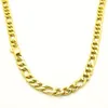 Correntes banhadas a ouro 18k colar 6 mm de largura para homens masculinos mulheres moda jóias de aço inoxidável figaro cadeia 20''-36329i