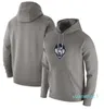 Trojans Heathered Gray Vintage Club Fleece Pullover Hoodie UConn Huskies Sweatshirt