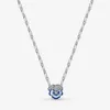 100% 925 sterling silver Blue Pansy Flower Pendant Necklace fashion Wedding Egagement Jewelry making for women gifts215P