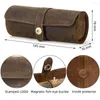 Titta på lådor 3 Slot Men Roll Case Leather Display Watches Box Organizer Travel Storage Pouch Holder For Man Women Gift