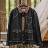 Men's Jackets Denim Safari Jacket Multi-pockets Cotton Cashmere Military Vintage Casual Coat Streetwear Outdoor Clothing For Male