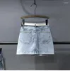 Skirts Korean Small Design Half Length Jeans Fashion 2023 Denim Skirt Cotton Casual Straight Button Clothes Tennis