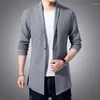 Mäns trenchrockar Höst och vinterlånga stickade Casual Korean version Coat Trend Top 2023