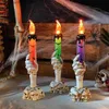 Other Event Party Supplies Halloween Skull Candle Purple Orange LED Glowing Holder Table Decor Decoration Haunted House Horror Props Q231010