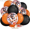 Other Event Party Supplies Halloween Day 16inch Letter Alphabet Foil Ballon Orange Black Polka Dot Latex Confetti Balloon Halloween 's Day Party Decoration Q231010