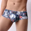 Onderbroek Mannen Sexy Ondergoed Ademende Boxers Lingerie Laagbouw Bloemenprint Mode Big Size U-Bulge Mannelijke Slipje Zakje