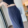 Women's Shorts Imitation Sky Silk Jeans Thin 2023 Slim Straight Tube High Waist Draping Ice Floor Sweeping Wide Leg Pants