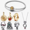 2023 Halloween New Designer Bracelets for Women Jewelry Diy Fit Pandoras Breathring Ring Game Dragons Dragões Charm de vidro Colar