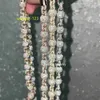 Hip Hop Round Bead 3D Design Chains Men Necklace Moissanite Diamond VVS إعداد اليد 925 الفضة الاسترليني
