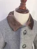Płaszcz dziecięcy butikowy odzież zimowy chłopiec szary wełniany wzór jodełka brytyjska ciepła pikowana kurtka Year's Eid Ubrania 231009