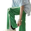 Jeans pour hommes Ice Silk Fente Pantalons décontractés Été Mince Coupe ample Sports Ins Marque de mode Tube droit Jambe large