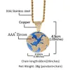 Pendant Necklaces Distinctive Earth & Necklace Iced Cubic Zircon Plated Gold Silver Color Hip Hop Jewelry For Men Women279M