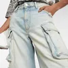 Damesbroeken Jeans met blauwe gaten Versierd 2023 Lente en zomer Zwaar gewassen Handgeschilderd Multi-pocket Work